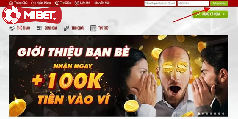 Truy cập vào trang chủ MIBET